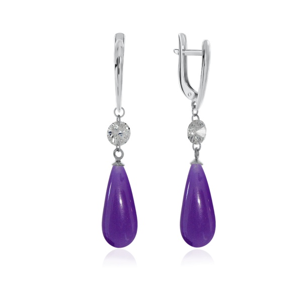 Серьги из серебра с аметистом
