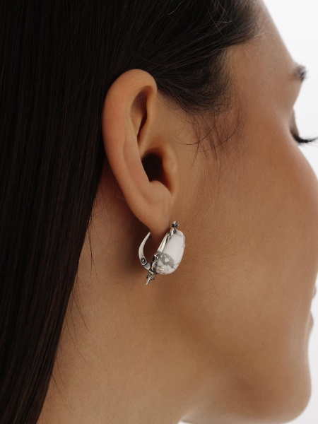Серьги из серебра с кахолонгом в ювелирном интернет-магазине
