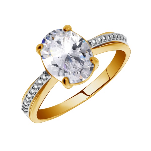 Купить кольцо из серебра с фианитами в интернет-магазине KRASNOE