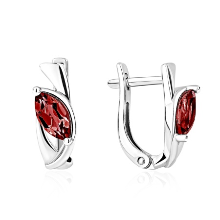 Серьги из серебра с гранатом