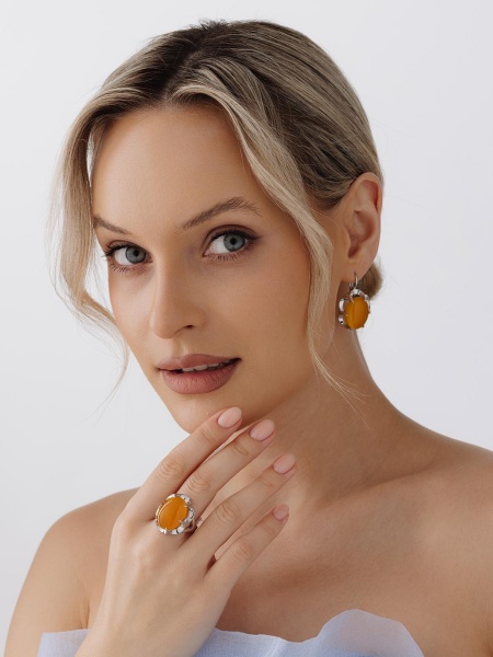 Серьги из серебра с агатами в ювелирном интернет-магазине