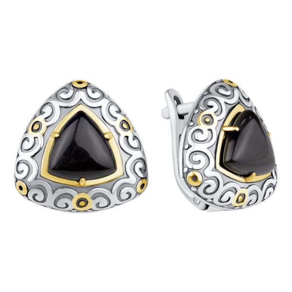 Серьги из серебра с агатом