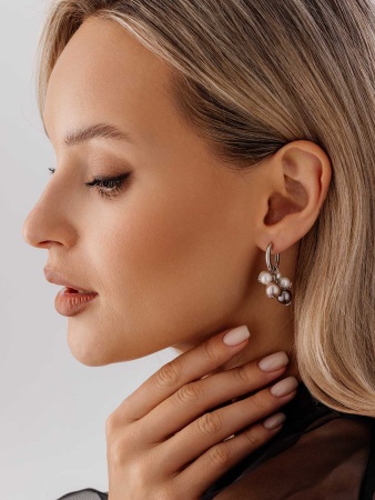 Серьги из серебра с жемчугом