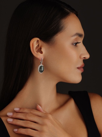 Серьги из серебра с серафинитами