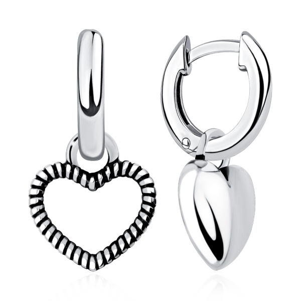 Серьги из серебра без вставок 2310404817 от KRASNOE, металл Серебро, вставка Без вставок