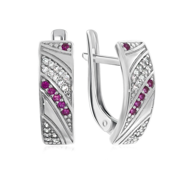 Серьги из серебра с ситаллом 2340880250л-37 от KRASNOE, металл Серебро, вставка Ситалл