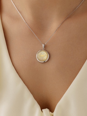 Купить подвеска из серебра с перламутром и фианитами