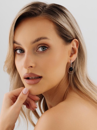 Серьги из серебра с агатами