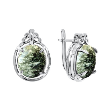 Серьги из серебра с серафинитами