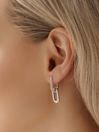 Серьги из серебра без вставок 2340405591 от KRASNOE, металл Серебро, вставка Без вставок