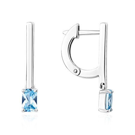 Серьги из серебра с фианитами
