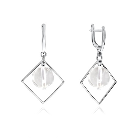 Серьги из серебра с хрусталём 2340521027-1 от KRASNOE, металл Серебро, вставка Горный хрусталь