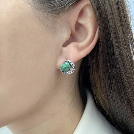 Серьги из серебра с амазонитами