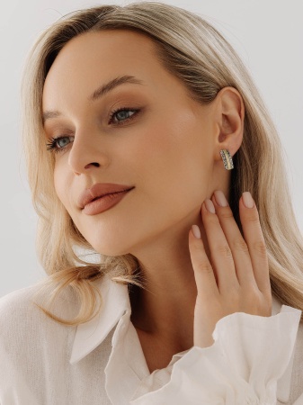 Серьги из серебра без вставок 2317401762 от KRASNOE, металл Серебро, вставка Без вставок