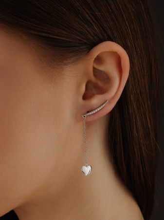 Серьги из серебра с фианитами 2340204903л-4-9 от KRASNOE, металл Серебро, вставка Фианит