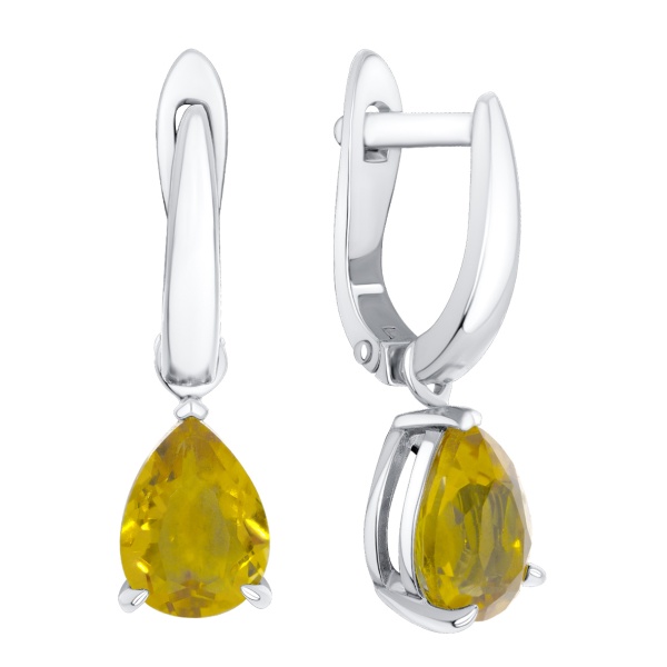 Серьги из серебра с цитринами в ювелирном интернет-магазине
