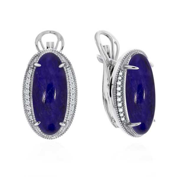 Серьги из серебра с агатами и ситаллами