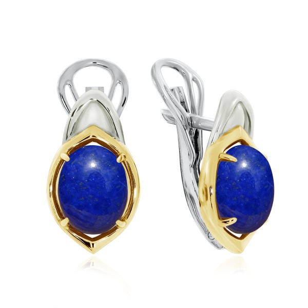 Серьги из серебра с лазуритом