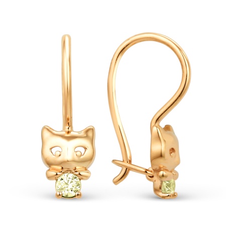 Серьги из золота с фианитом 002135-1120 от KRASNOE, металл Золото, вставка Фианит