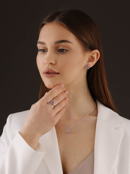 Серьги из серебра с аметистом