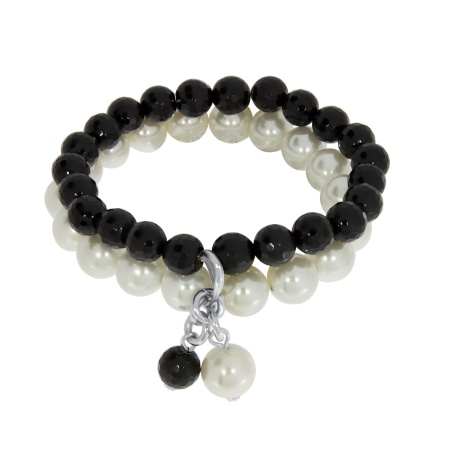 Купить браслет из серебра с жемчугами и агатами