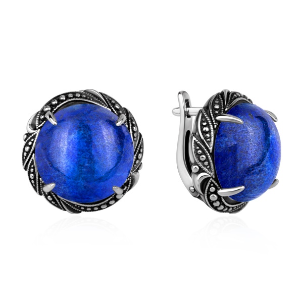 Серьги из серебра с лазуритом