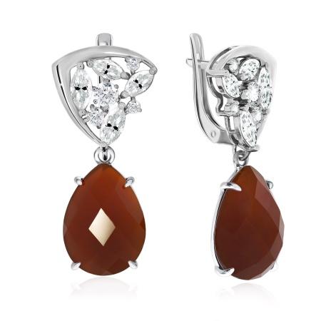 Серьги из серебра с агатом