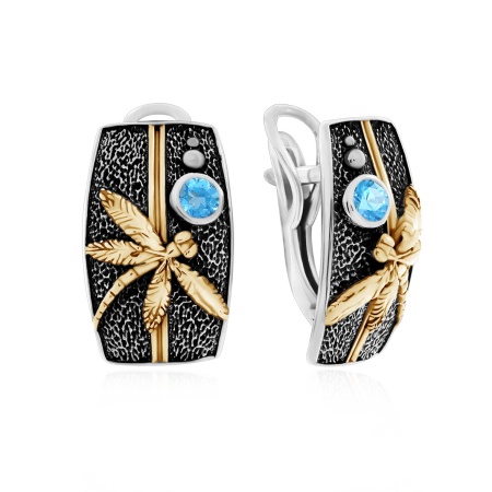 Серьги из серебра с топаз свисс