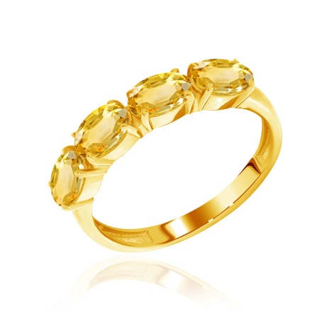 Купить кольцо из серебра с цитринами в интернет-магазине KRASNOE