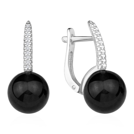 Серьги из серебра с агатом