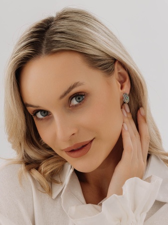 Серьги из серебра с агатами