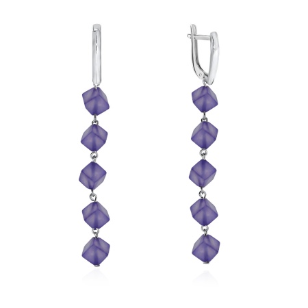 Серьги из серебра с агатами