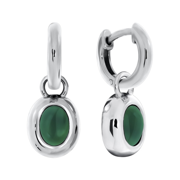 Серьги из серебра с агатами