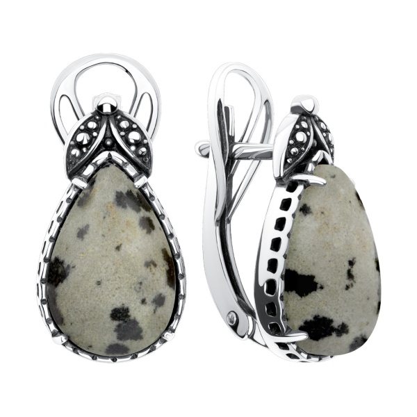 Серьги из серебра с яшмой в ювелирном интернет-магазине