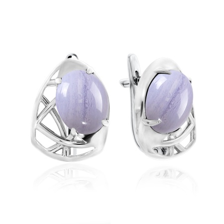 Серьги из серебра с агатом