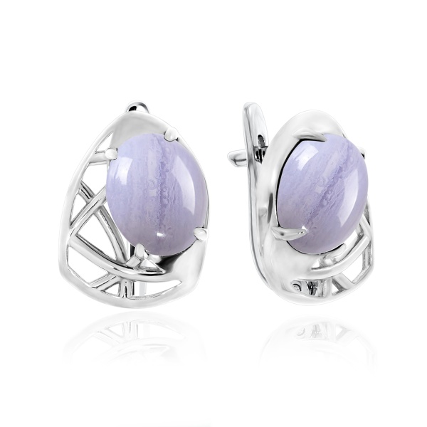 Серьги из серебра с агатом