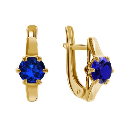 Серьги из серебра с натуральными корундами 2320220262-82 от KRASNOE, металл Серебро, вставка Корунд Синт.