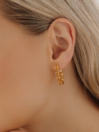 Серьги из серебра с цитрином
