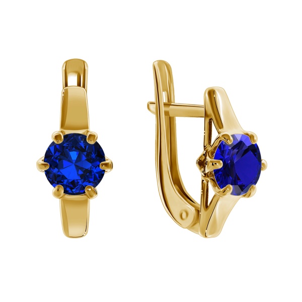 Серьги из серебра с натуральными корундами 2320220262-82 от KRASNOE, металл Серебро, вставка Корунд Синт.