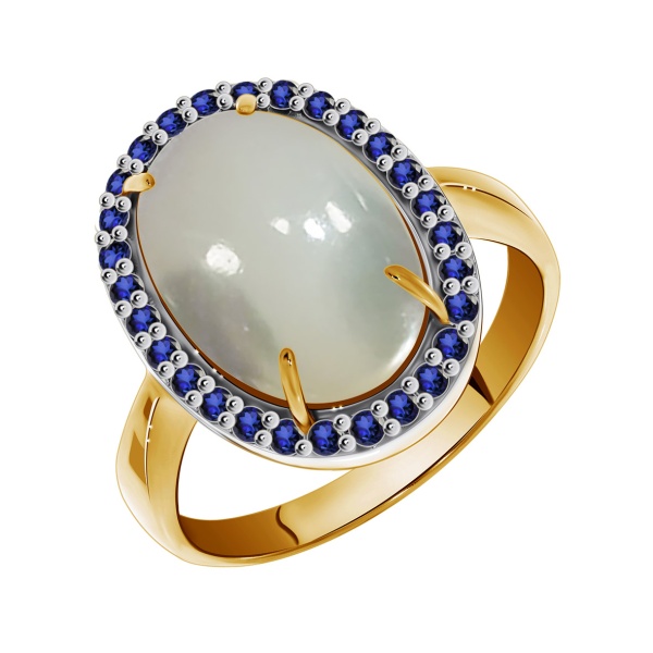 Купить кольцо из серебра с перламутром и ситаллами в интернет-магазине KRASNOE