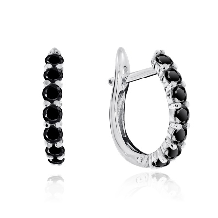 Серьги из серебра с фианитом