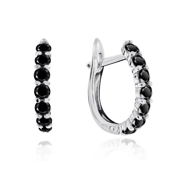 Серьги из серебра с фианитом