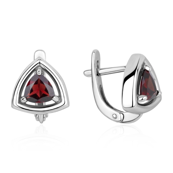 Серьги из серебра с гранатом