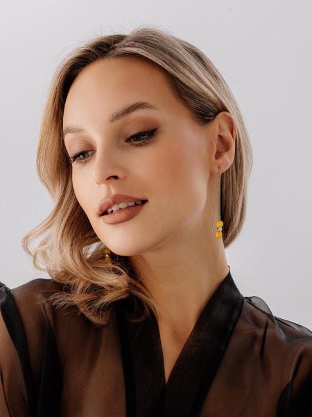 Серьги из серебра с агатами со скидкой