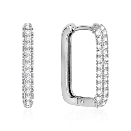 Серьги из серебра с фианитом