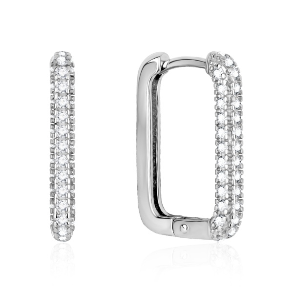 Серьги из серебра с фианитом