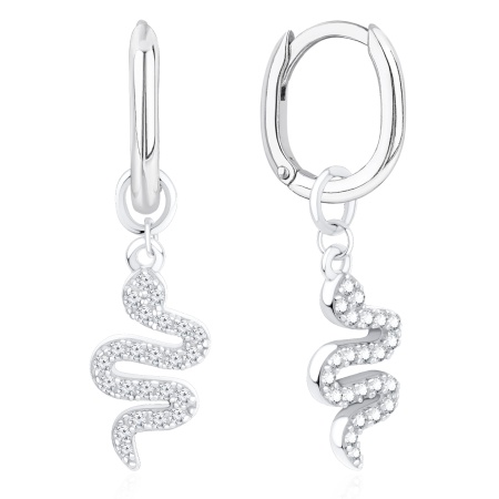 Серьги из серебра с фианитом