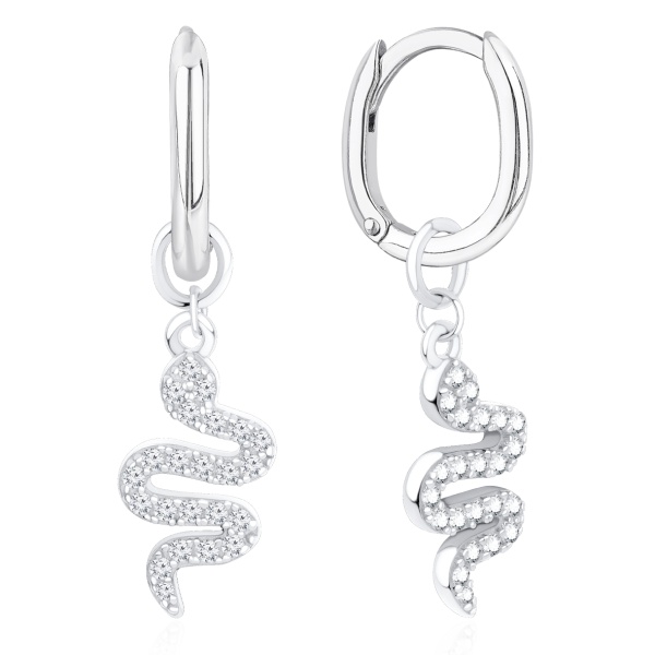 Серьги из серебра с фианитом