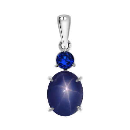 Купить подвески из серебра с ситаллом и сапфир звездчатыйом