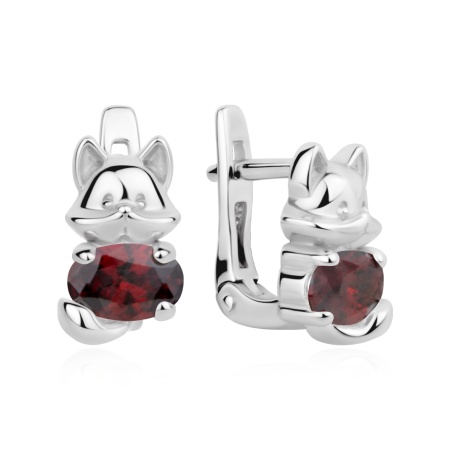 Серьги из серебра с фианитами
